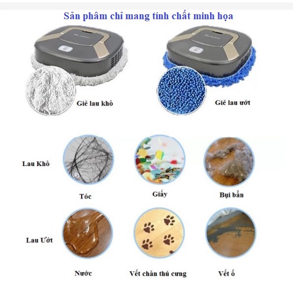 Phụ kiện khăn lau, giẻ lau robot lau nhà A8. Miếng lau nhà thay thế