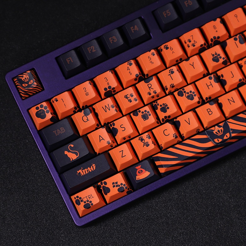 Tiền mèo keycaps Cherry Hồ sơ chủ đề anime vui nhộn 108 phím PBT Thuốc nhuộm thăng hoa bàn phím cơ keycaps