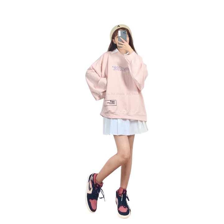 Áo Sweater Nỉ Bông Nam Nữ Form Rộng Unisex Màu Hồng Pastel Chất Nỉ Ngoại Mềm Mịn, Không Xù Rô Store SW03 | BigBuy360 - bigbuy360.vn