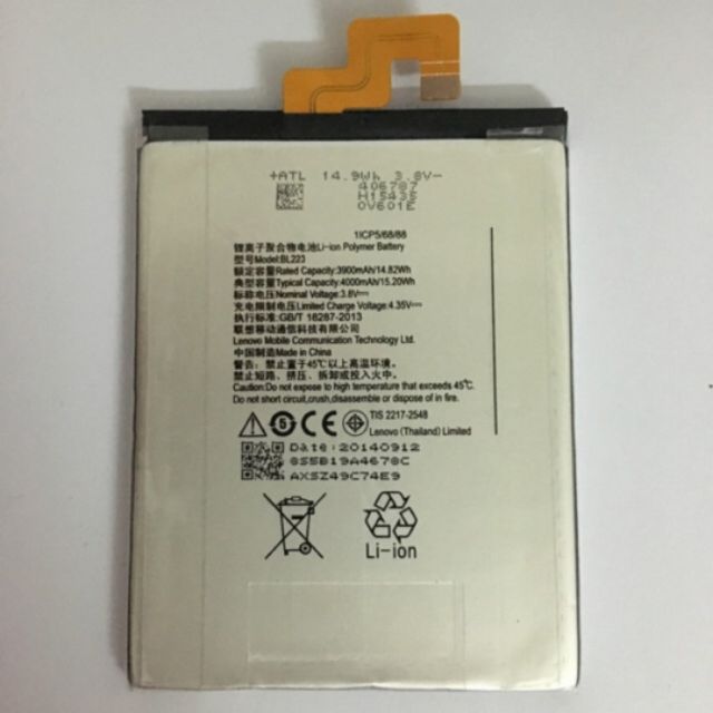 Pin lennovo BL223/BL 223 Pin Mới 3900 mAh Lenovo Vibe Z2 Pro K920 có bảo hành