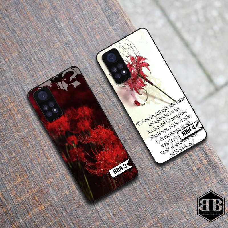 Ốp lưng kính cường lực Xiaomi Redmi Note 11 4G / Redmi Note 11S hình hoa bỉ ngạn
