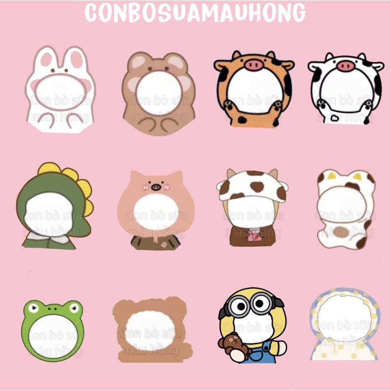 Móc Khoá Chibi Ghép Mặt Hình Trái Tim