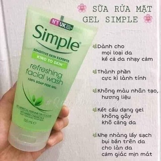 Sữa rửa mặt Simple DÀNH CHO DA DẦU MỤN