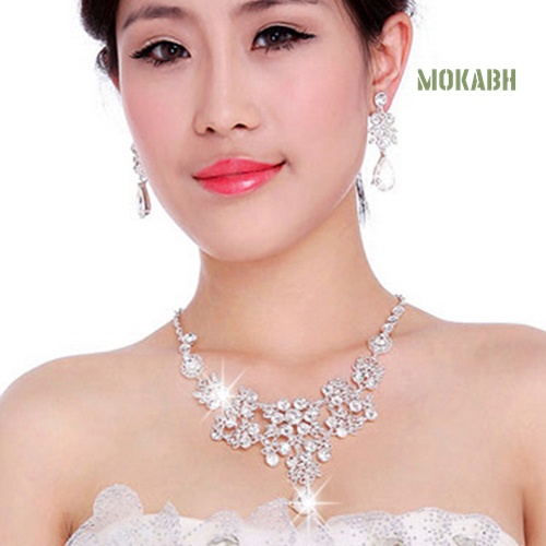 Bộ Vòng cổ + Bông Tai HợP Kim ĐíNh Đá Sang TrọNg