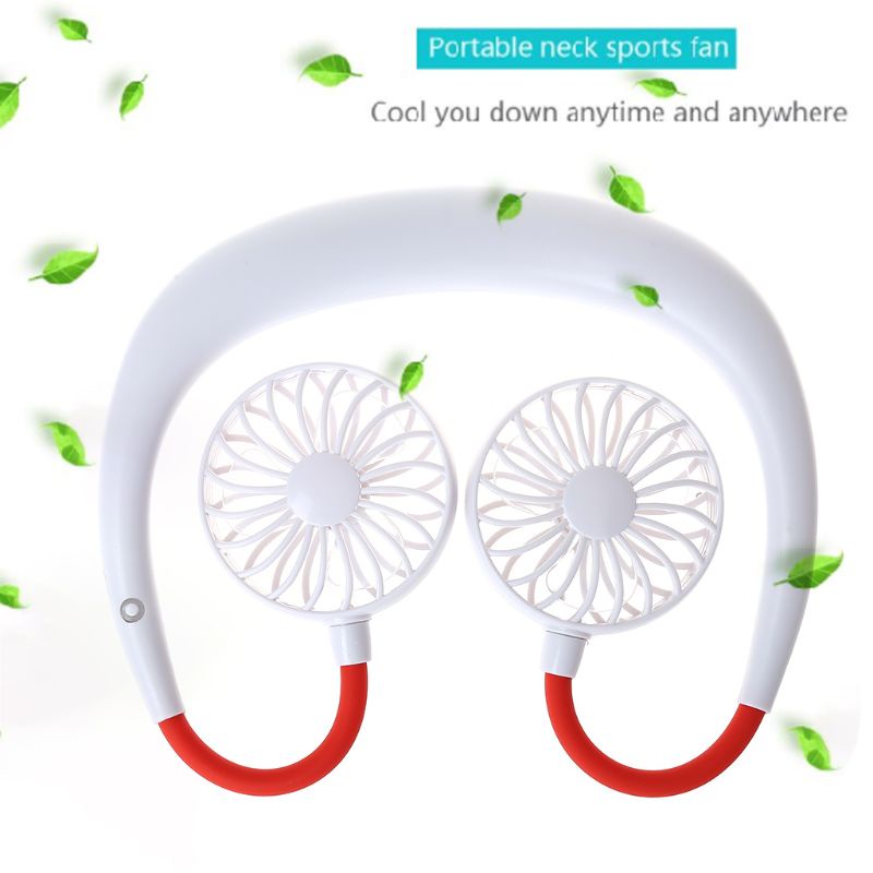 Quạt Làm Mát Mini Đeo Cổ Rảnh Tay Có Cổng Sạc USB