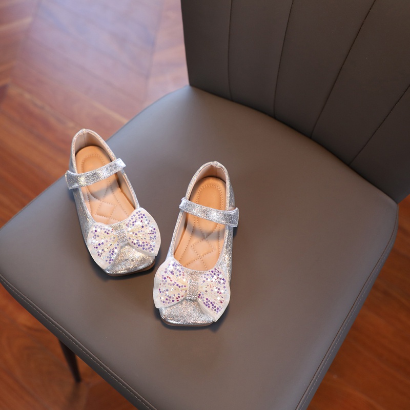 Giày Búp Bê Đính Kim Sa Đế Mềm Cho Bé Gái