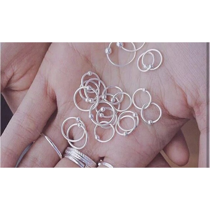 Bông tai  bi bạc cho bé _ chuẩn bạc ta