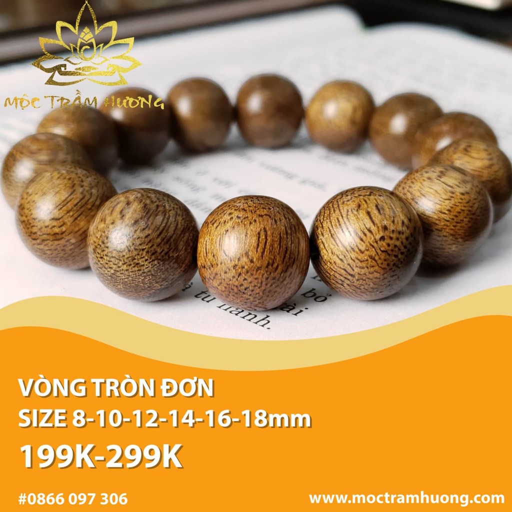 Vòng Tay Trầm Hương Hạt Tròn Đơn 8/10/12/14/16/18mm Trầm Tốc Việt - Mộc Trầm Hương | BigBuy360 - bigbuy360.vn