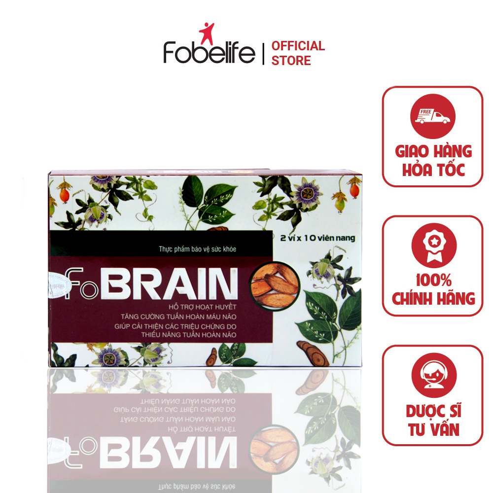 Viên uống FOBRAIN FOBELIFE Giảm Rối Loạn Tiền Đình, Tăng Cường Tuần Hoàn Máu Não (Hộp 20/ viên)