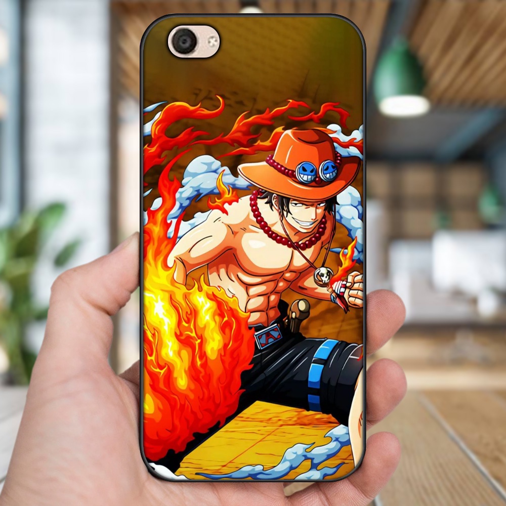 Ốp lưng Vivo V5, V5 Plus viền đen in hình Ace One Piece