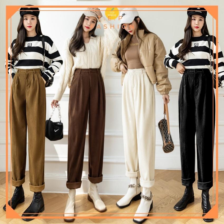 Quần Ống Rộng Nữ Dài Vải Nhung Tăm Cạp Khóa Lưng Cao Thời Trang Hàn Quốc Tep Fashion - QOR001 | WebRaoVat - webraovat.net.vn