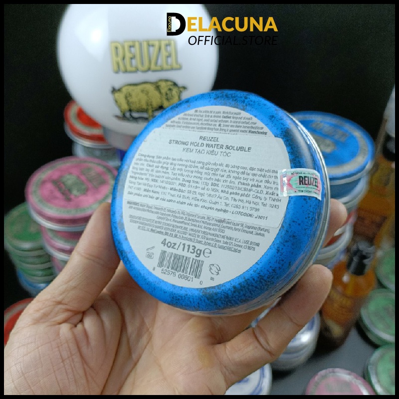 Sáp vuốt tóc nam chính hãng Reuzel Blue Pomade cao cấp Delacuna RB01