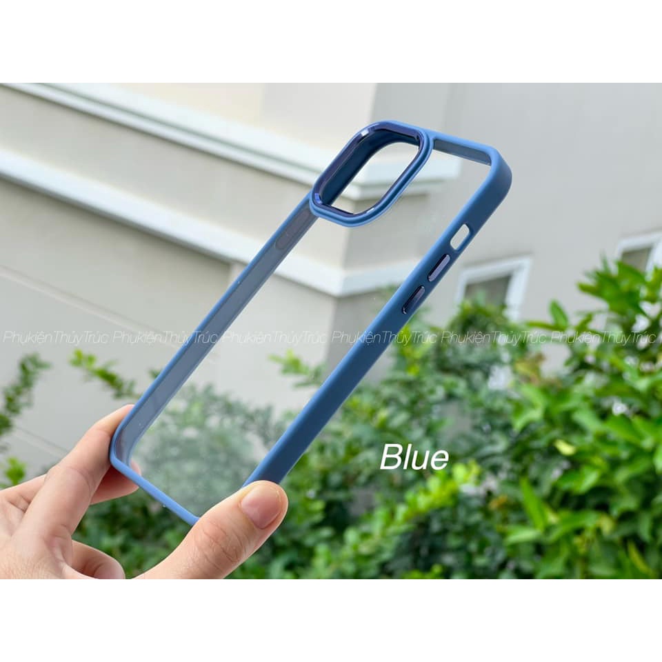 Ốp lưng Iphone 12 Pro Max /13/13 Pro Max viền màu lưng nhám trong chống sốc FILADA