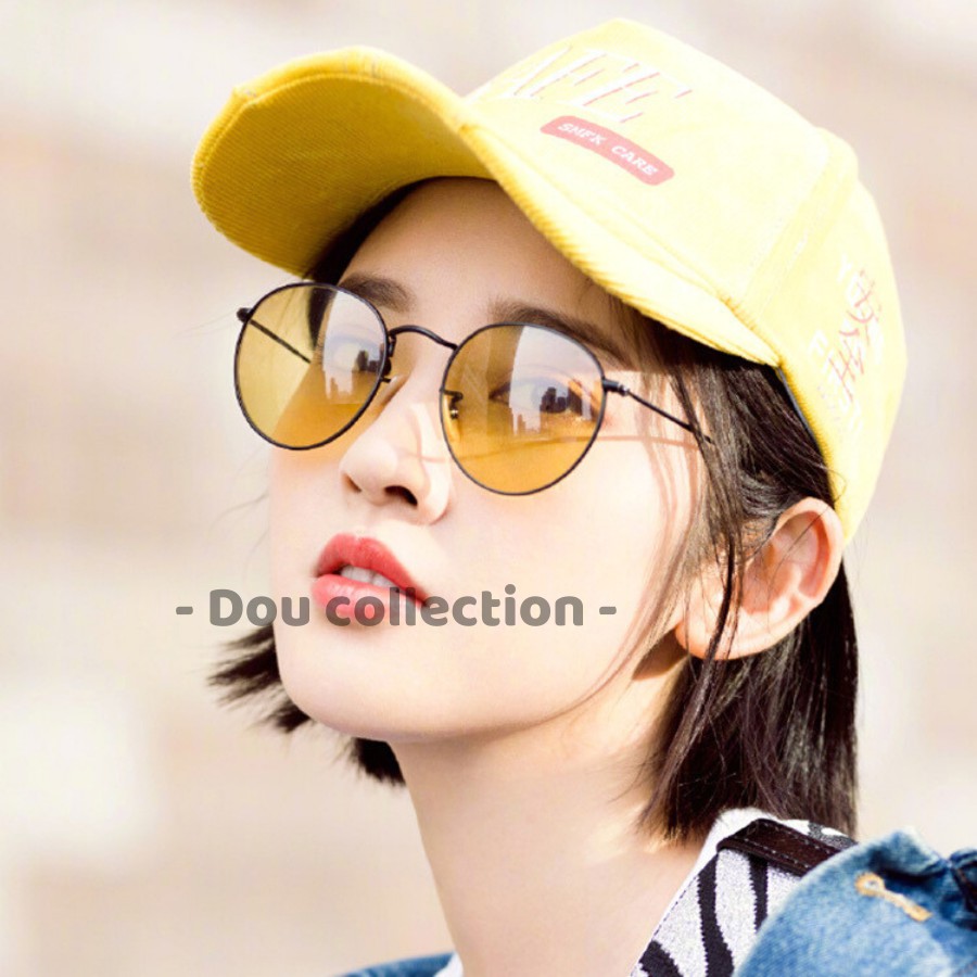 [Nowship2h] Kính mát (Kính râm) cao cấp hình tròn gọng kim loại phong cách hàn quốc - Carl Fitow - Mã MK010