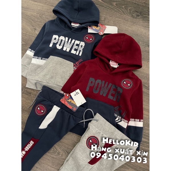 [Mã 2611THTRANG100K hoàn 10% xu đơn 99K] Bộ nỉ hoodie thêu sticker nhện