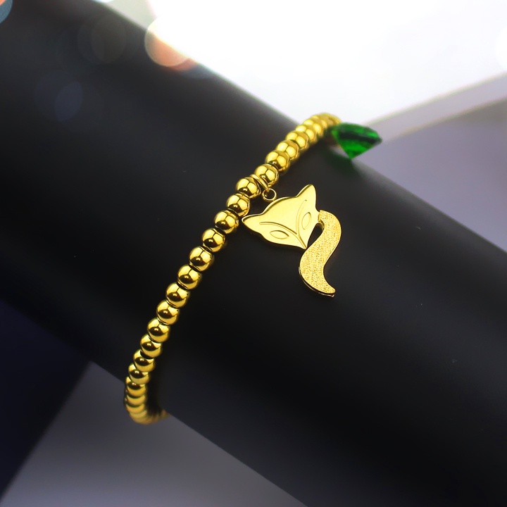 Vòng tay bi hồ ly màu vàng siêu đẹp, bền màu đem lại vẻ đẹp quyến rũ cho người đeo