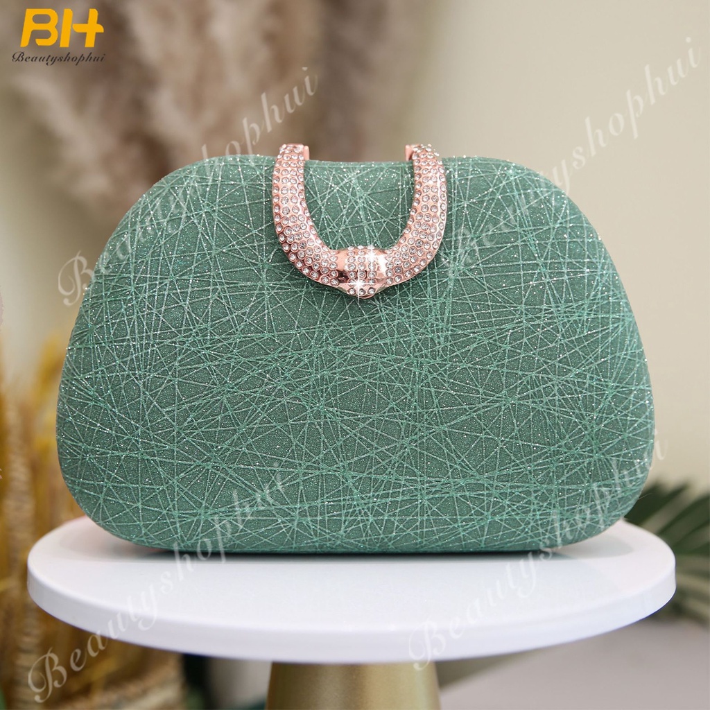 Ví Cầm Tay Dự Tiệc Đính Đá Lấp Lánh Thời Trang Mới 2022