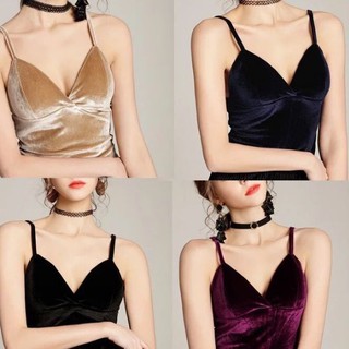 Áo bra nhung dáng dài 2 dây Siêu sang chảnh