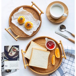 Khay Mây Trang Trí Đựng Đồ Decor