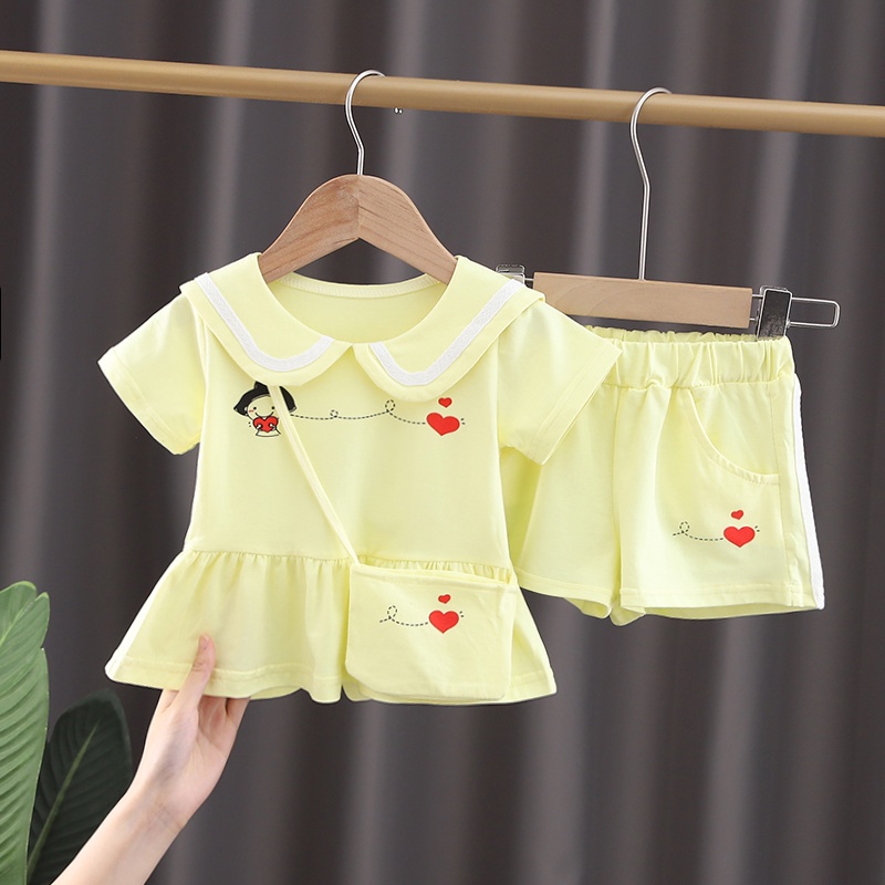 0 - ⚡ SIÊU SALE ⚡ - Bộ mùa hè bé gái cotton mát đẹp - HG100