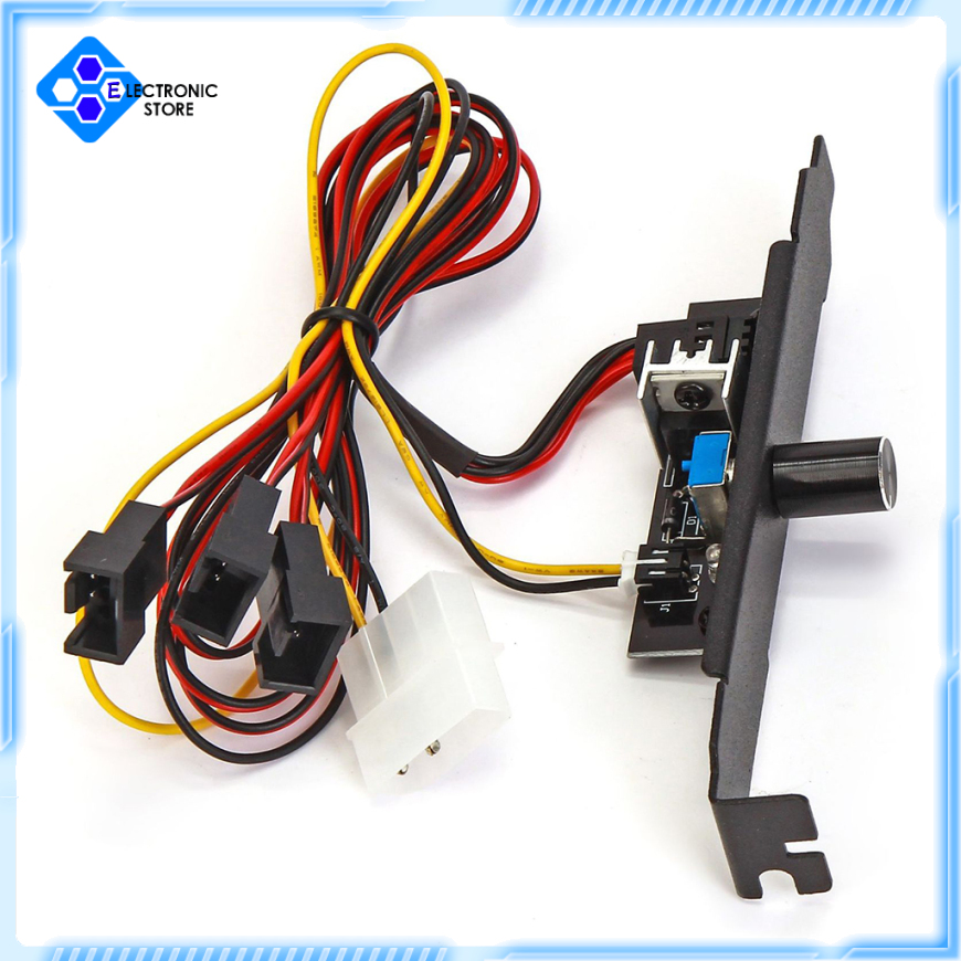 [Electronic store]3 Channels PC Cooling Fan Speed Controller Governor PCI Bracket 12V Power
