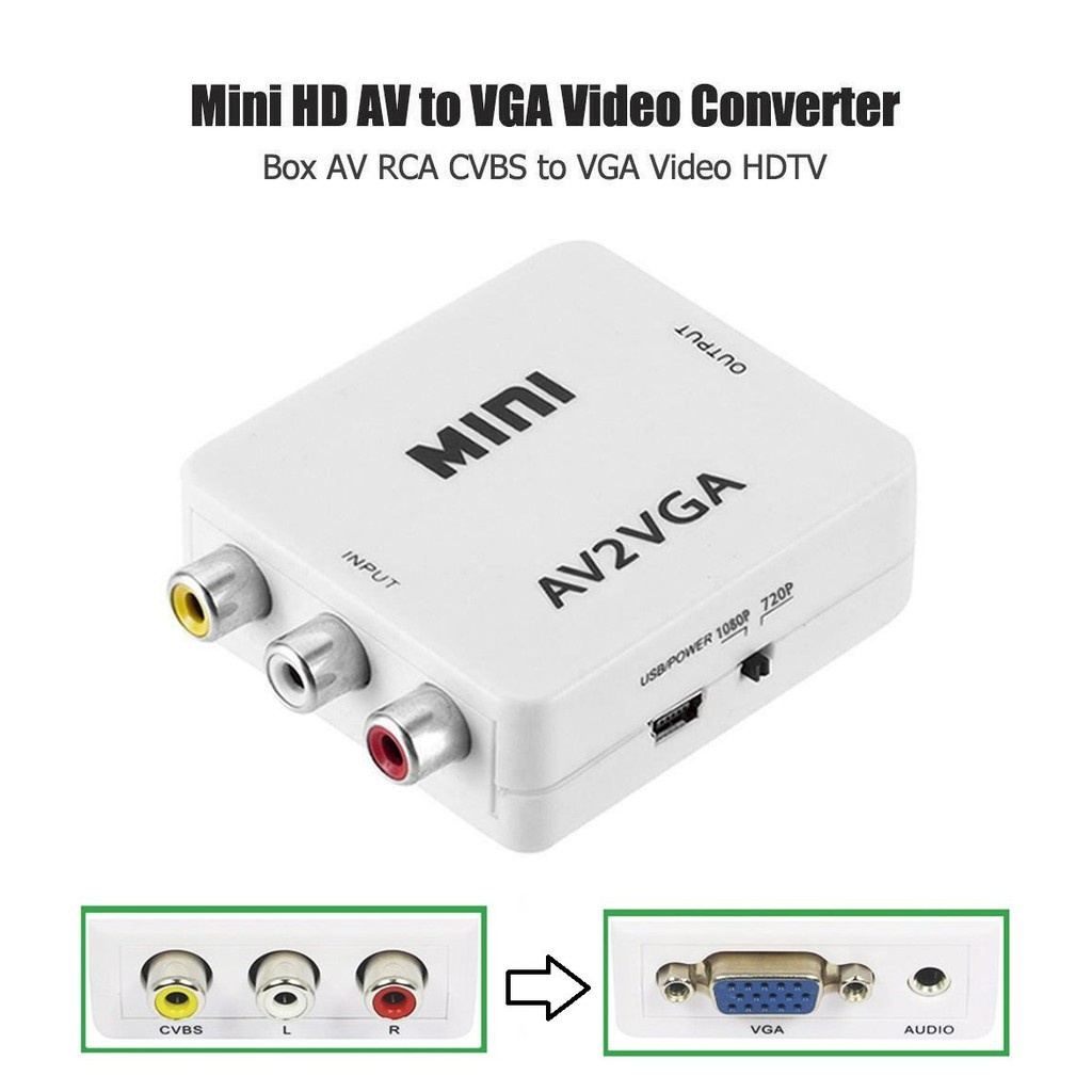 [FreeShip Toàn Quốc] Box Chuyển mini AV Ra VGA