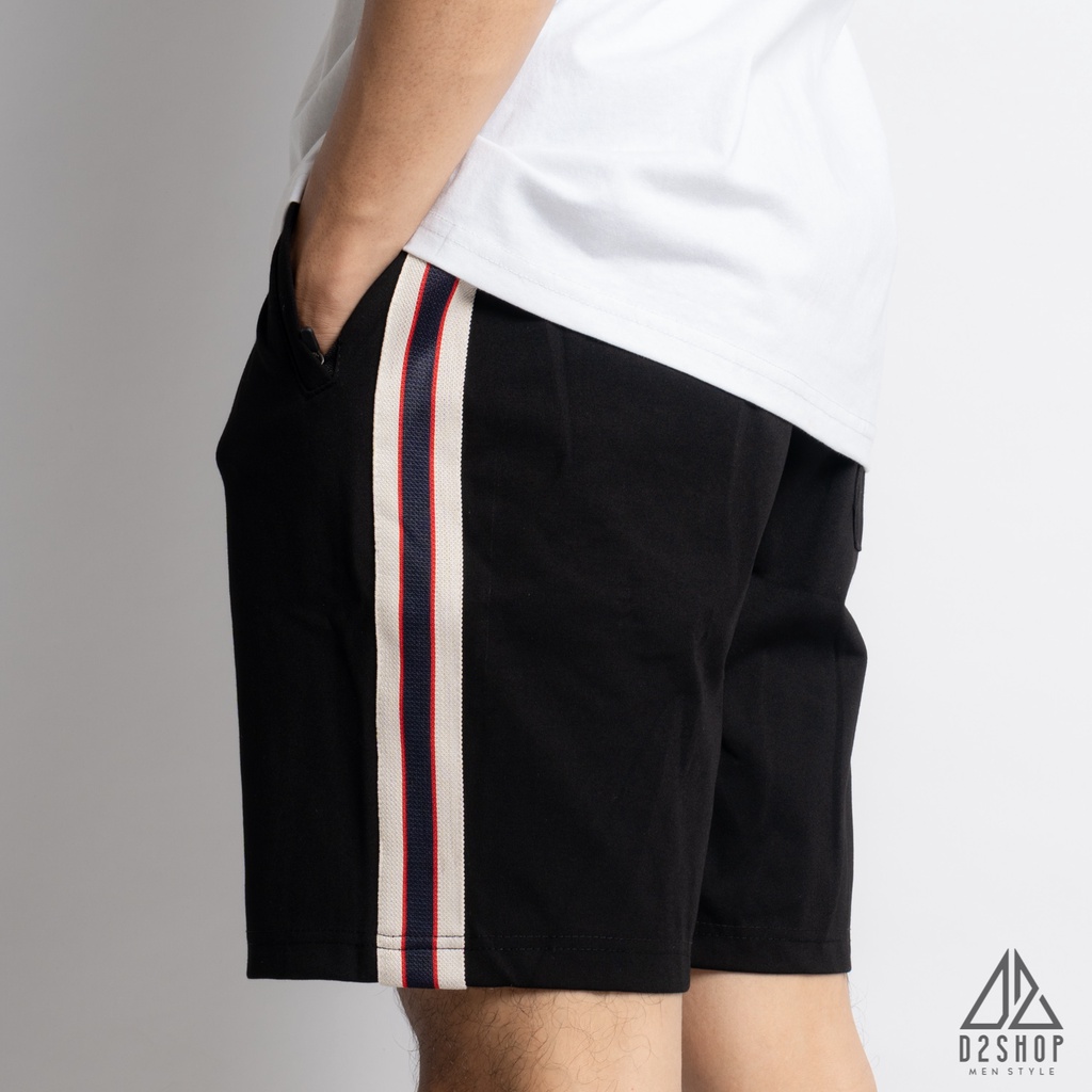Quần short thun thể thao nam D2shop, Quần đùi nam phối sọc đỏ [L250PS]