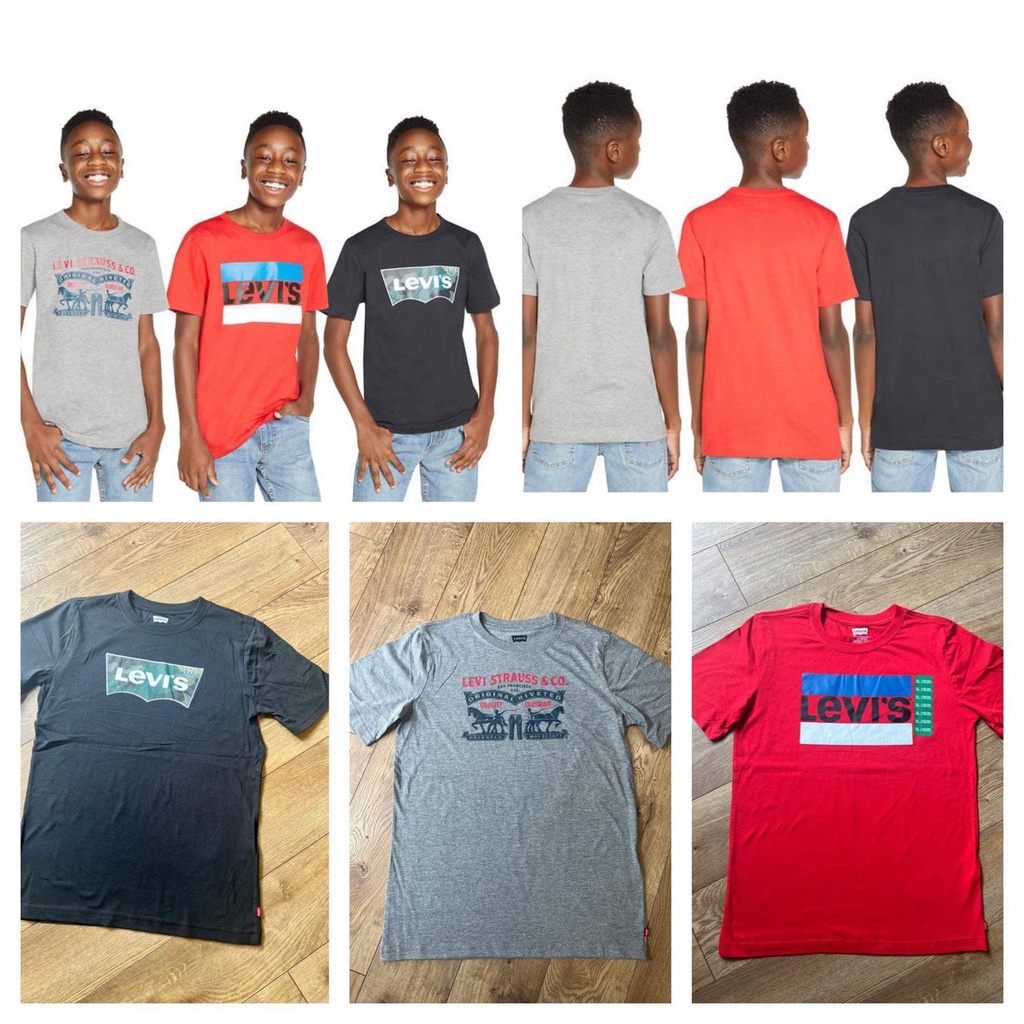 Set 3 áo thun Levi's Mỹ unisex người lớn và trẻ em tay ngắn chất liệu mềm mát co giãn tốt giặt mau khô - EDS Hàng Mỹ