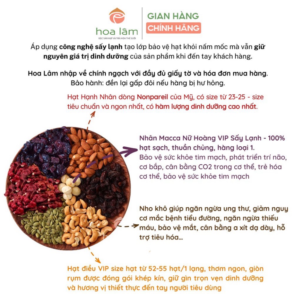 Hạt dinh dưỡng Hoa Lâm Nuts for Healthy Pregnancy dành cho mẹ bầu chu kì 3-6 tháng 500g