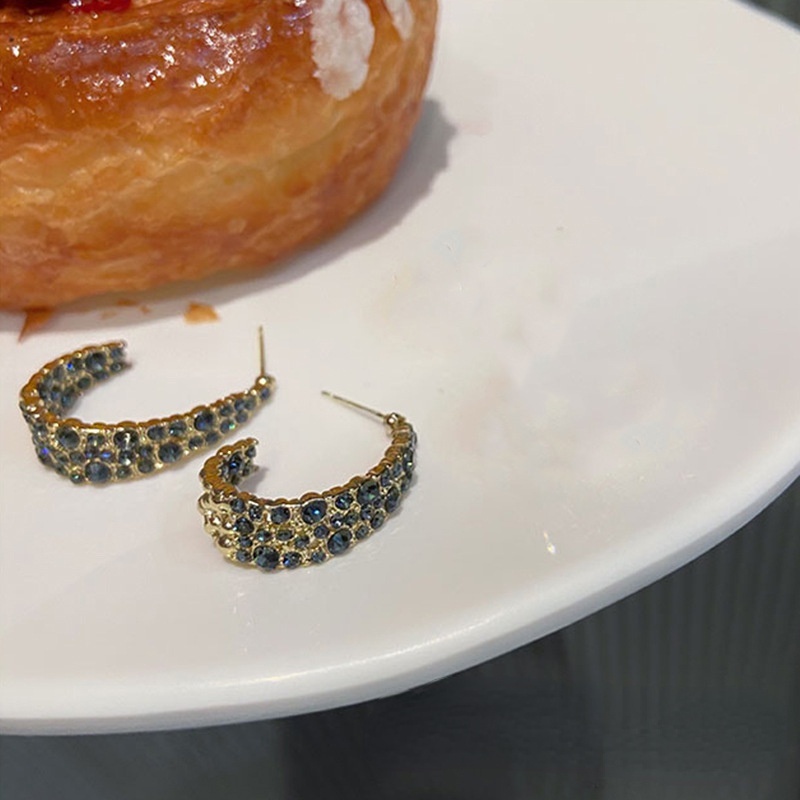 Bông tai đính đá phong cách retro thời trang cho nữ