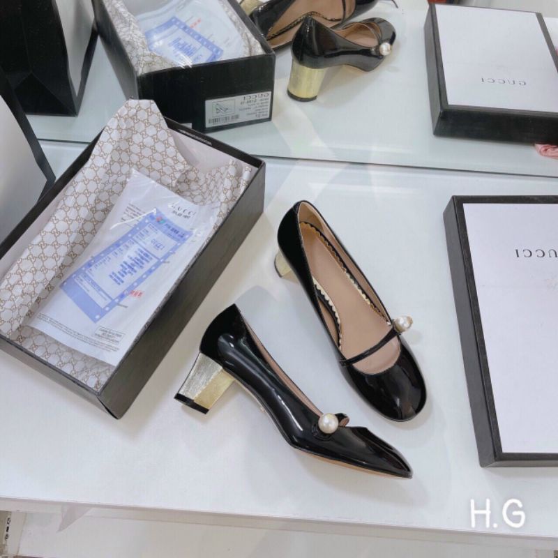 Giày G Hạt Ngọc Đế Vàng Mềm Êm Fullbox Bill Túi