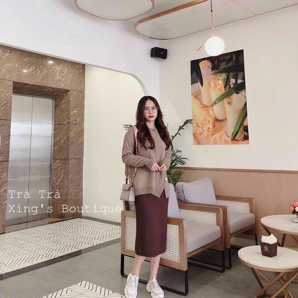 Chân Váy Len Tăm Dáng Lỡ_Xưởng May Quang Anh