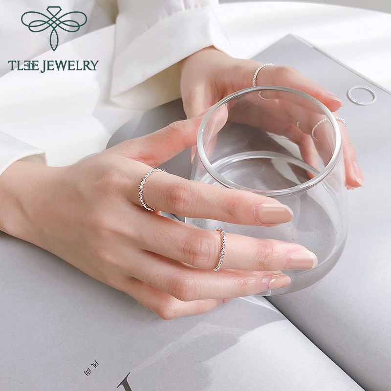 Nhẫn bạc TLEE xoắn bạc nguyên chất basic cá tính TleeJewelry A0279
