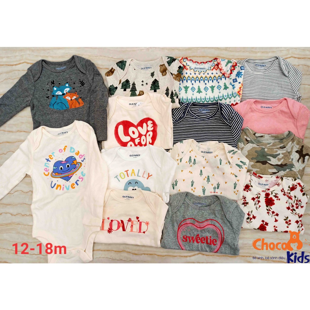 Set 2 Body Chip cho bé trai bé gái dài tay bộ áo liền thân HÀNG ĐẸP CHUẨN