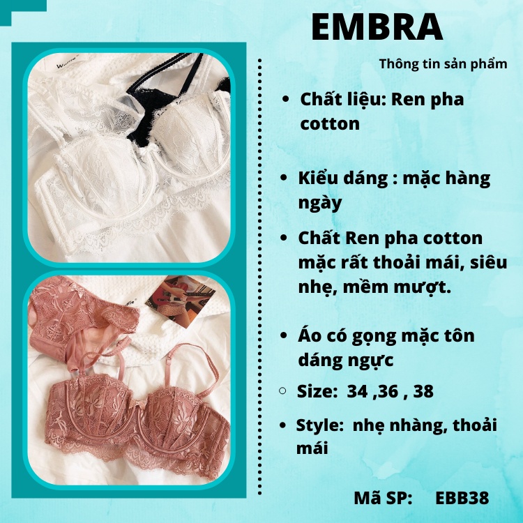 Set Bra mỏng gọng siêu xinh EBB38