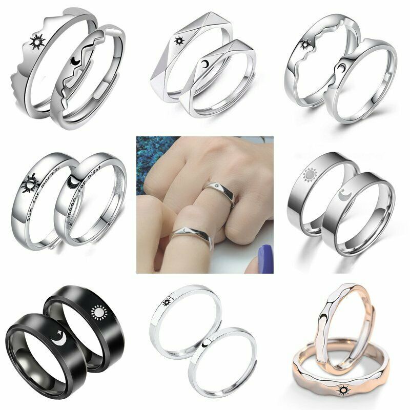 Bộ 2 nhẫn cặp BELLA-Bee hình mặt trăng/ mặt trời độc đáo