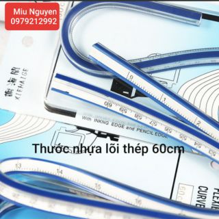 Thước nhựa lõi thép uốn cong 30cm