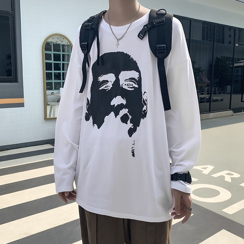 áo sweater nam form rộng phong cách ulzzang hàn quốc hot trend,Áo sweater nữ oversize hình mặt người thời trang unisex