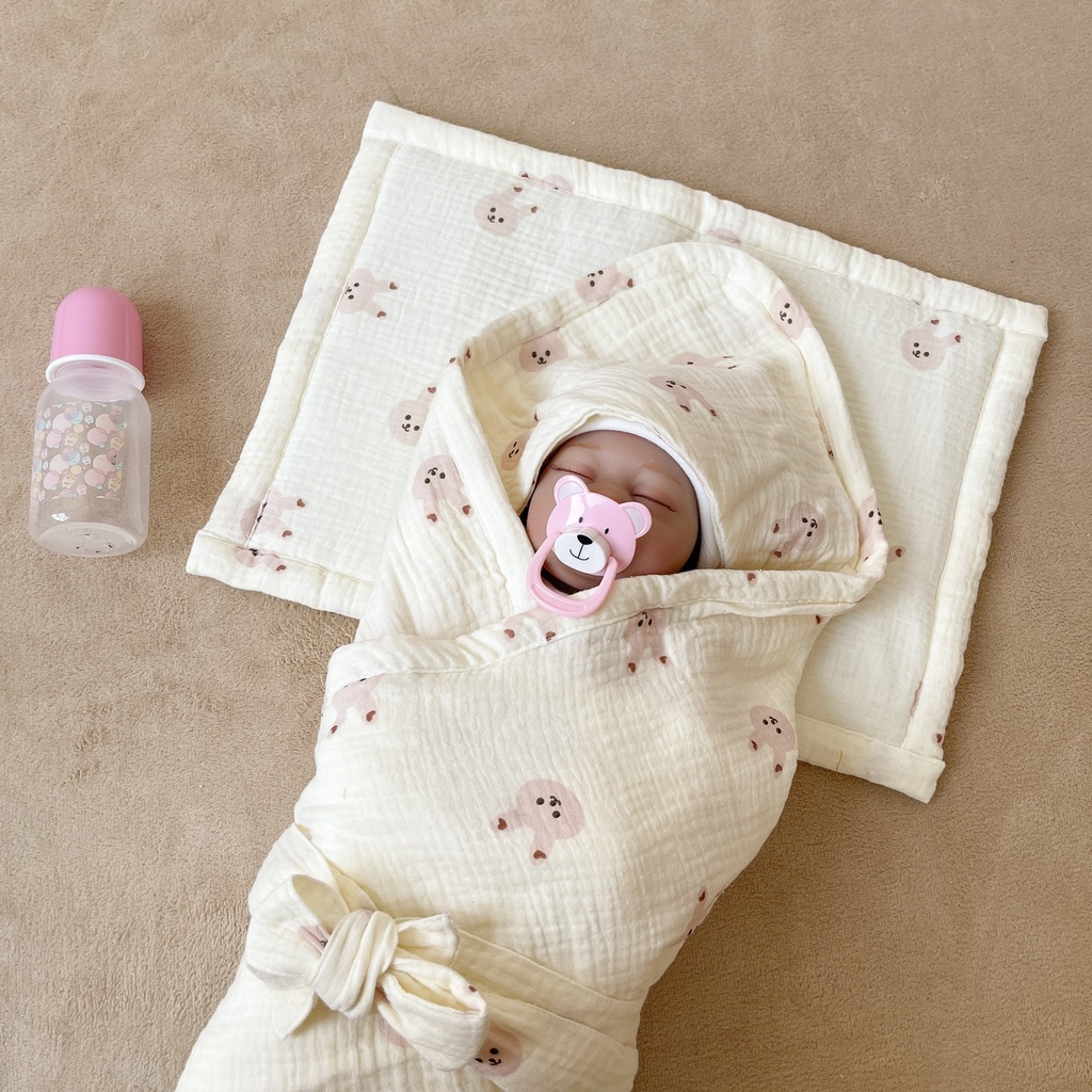 Ủ sơ sinh hè xô muslin cao cấp CHIPMUNK mềm mại, thoáng khi, an toàn cho bé