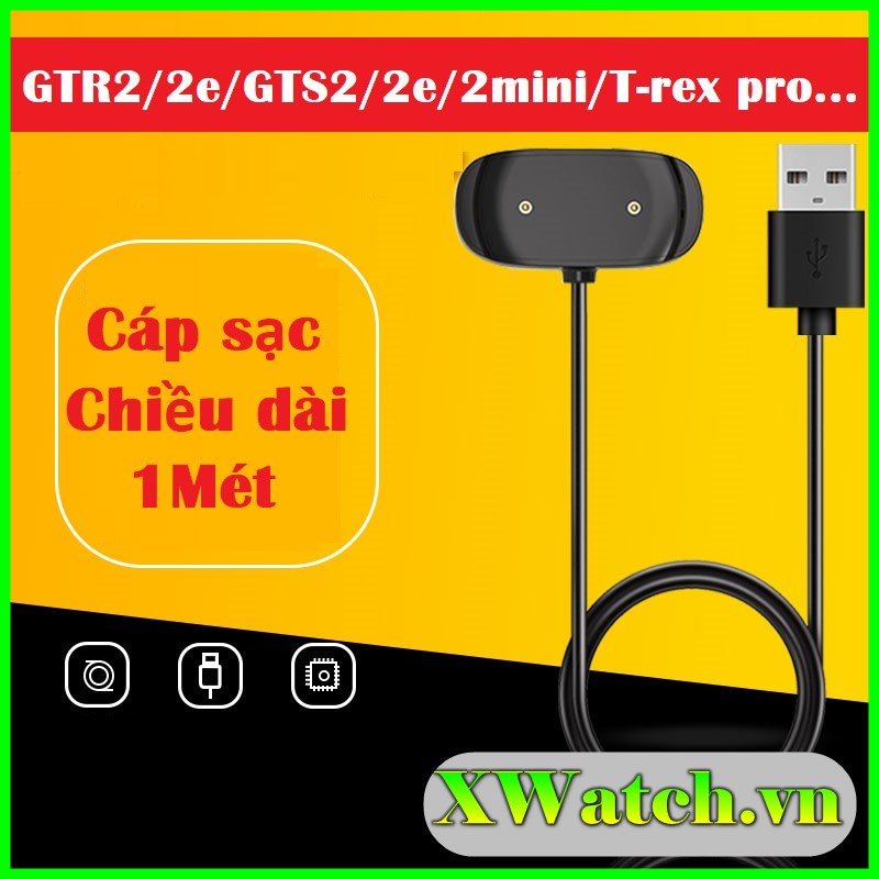 Dây sạc Xiaomi Amazfit GTR 2/ GTR 2e / GTS 2 / GTS 2e /GTS 2 mini/ Pop/pro/Bip U Amazfit T-rex pro GTR 2e Dài 1m