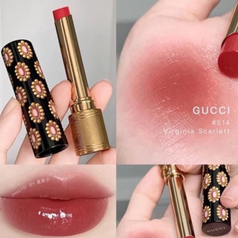 Son Gucci Rouge De Beaute Brillant Glow &amp; Care Lip Colour, Son Dưỡng có màu Gucci bản mới nhất 2021