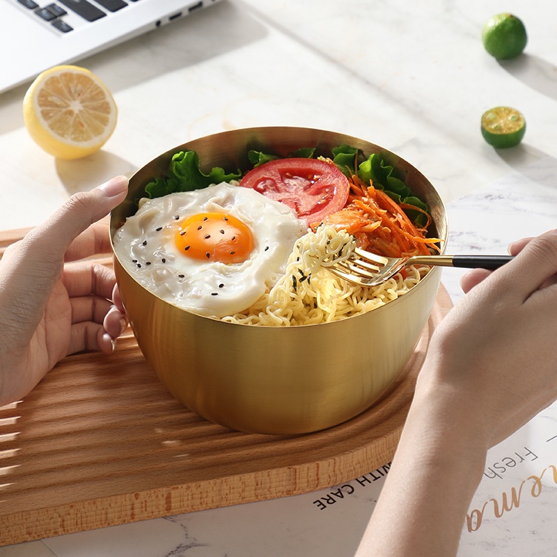 Bát Ăn Salad Bằng Thép Không Gỉ Phong Cách Hàn Quốc