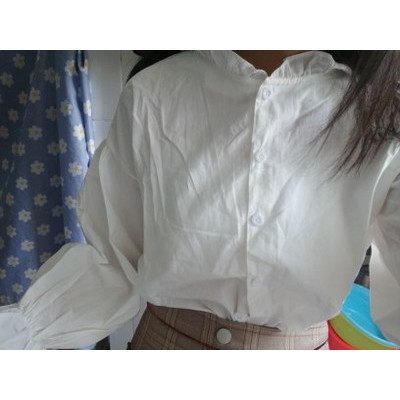 (Sẵn) áo sơ mi nữ sơ mi ulzzang sơ mi trắng tay bồng bánh bèo kiểu dáng Hàn Quốc | BigBuy360 - bigbuy360.vn