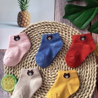 Vỉ 10 ĐÔI tất gấu cổ ngắn trẻ em (hàng vỉ loại 1)