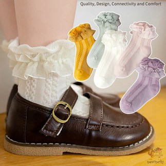 Vớ cotton phối ren hoa xinh xắn cho bé