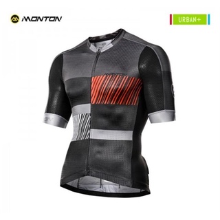 Áo đạp xe ngắn tay Monton concrete jungle black gray