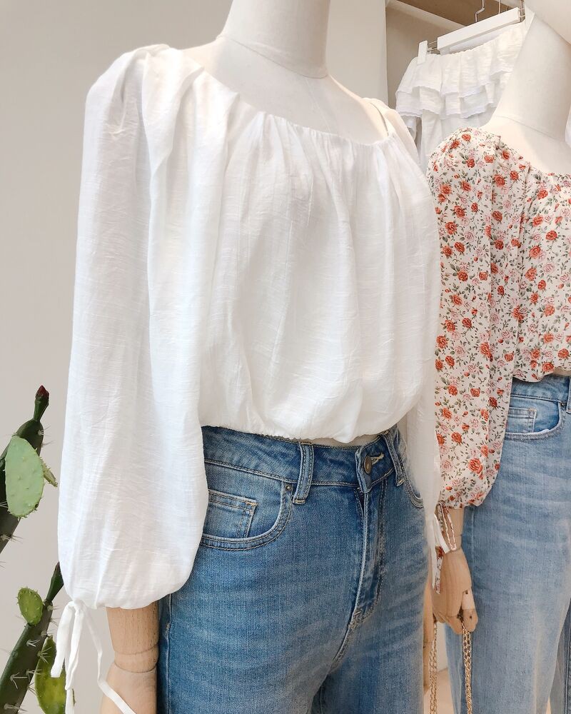 Áo kiểu cổ vuông nhún thun MIEU - HMR09