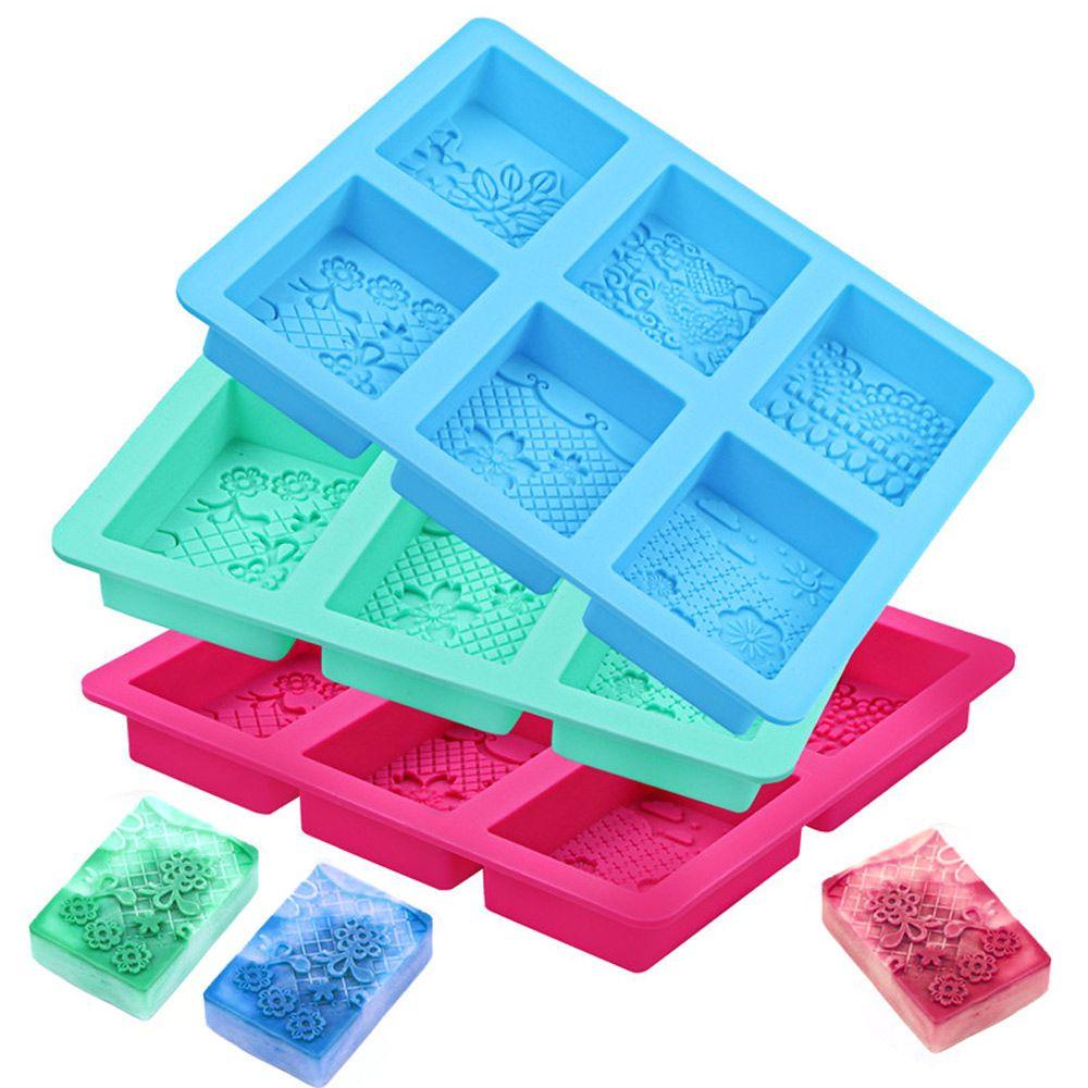 MAG Khuôn Silicone Làm Xà Phòng 6 Ngăn Tạo Họa Tiết 3D Đa Năng