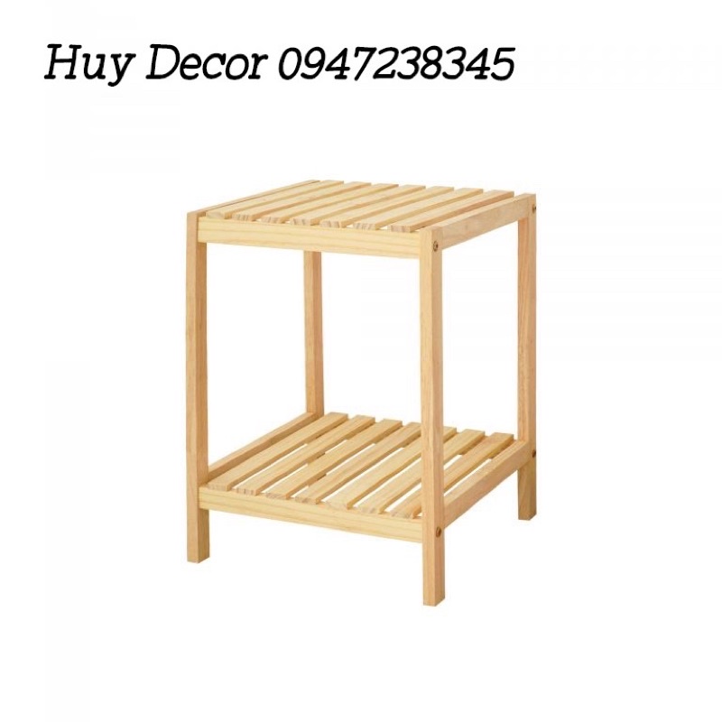 Kệ Gỗ Tab Đầu Giường 2 Tầng Thông Minh  Gỗ Thông Mỹ Nhập Khẩủ  Phong Cách Hàn Quốc.