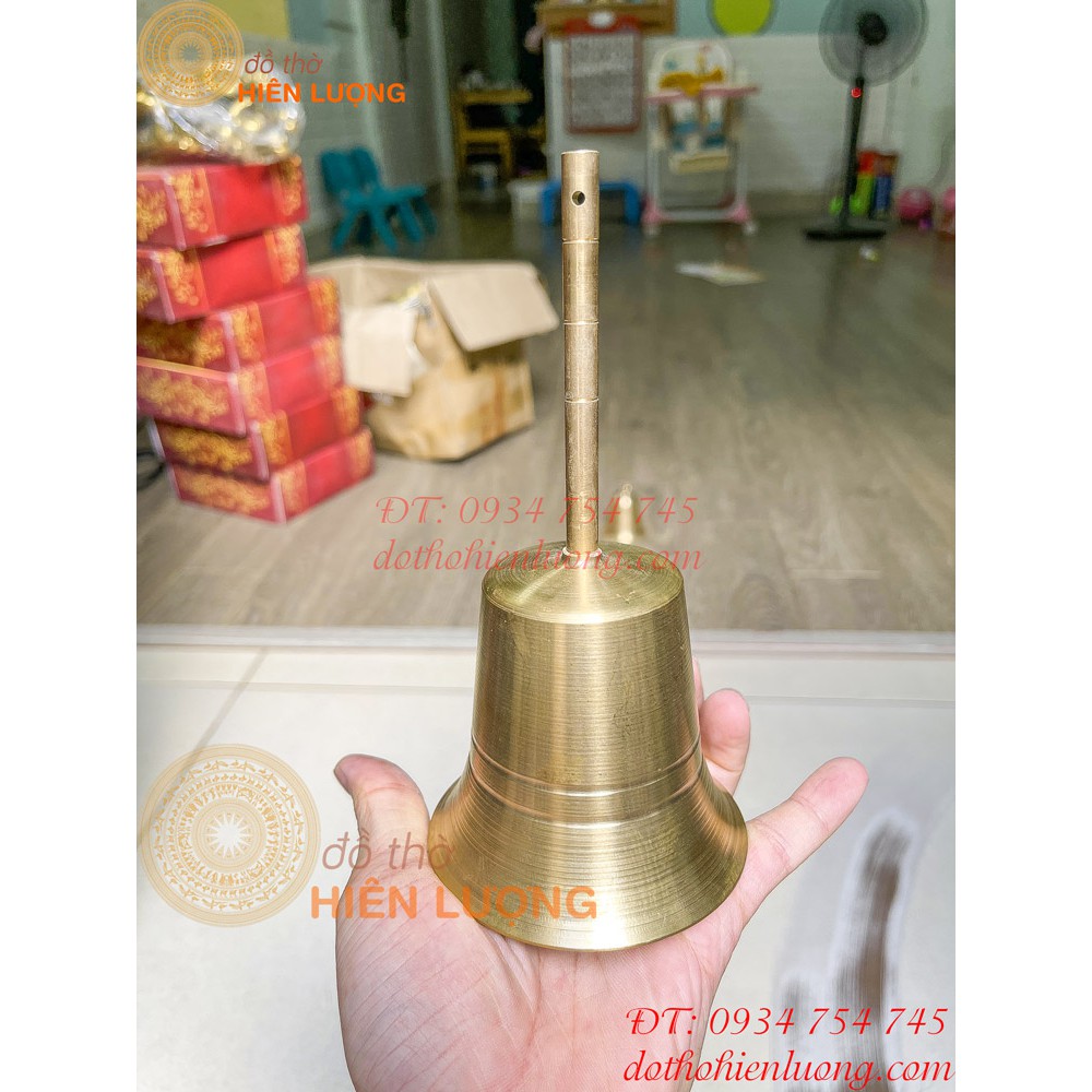 Chuông Lắc Cầm Tay Bằng Đồng Có Cán Cỡ To